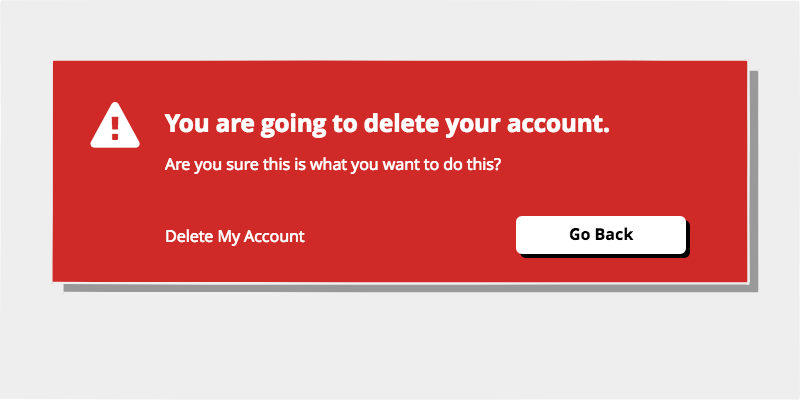 Alert message with red background