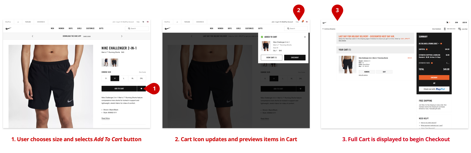 Nike shopping cart example